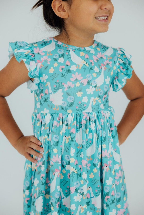 silly-goose-flutter-sleeve-twirl-dress Mila & Rose - Sophia's StyleTwirl Dress Flutter-1